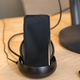 The Samsung Dex is about the size of a hockey puck. (Image: Gizmodo / Eleanor Fye)